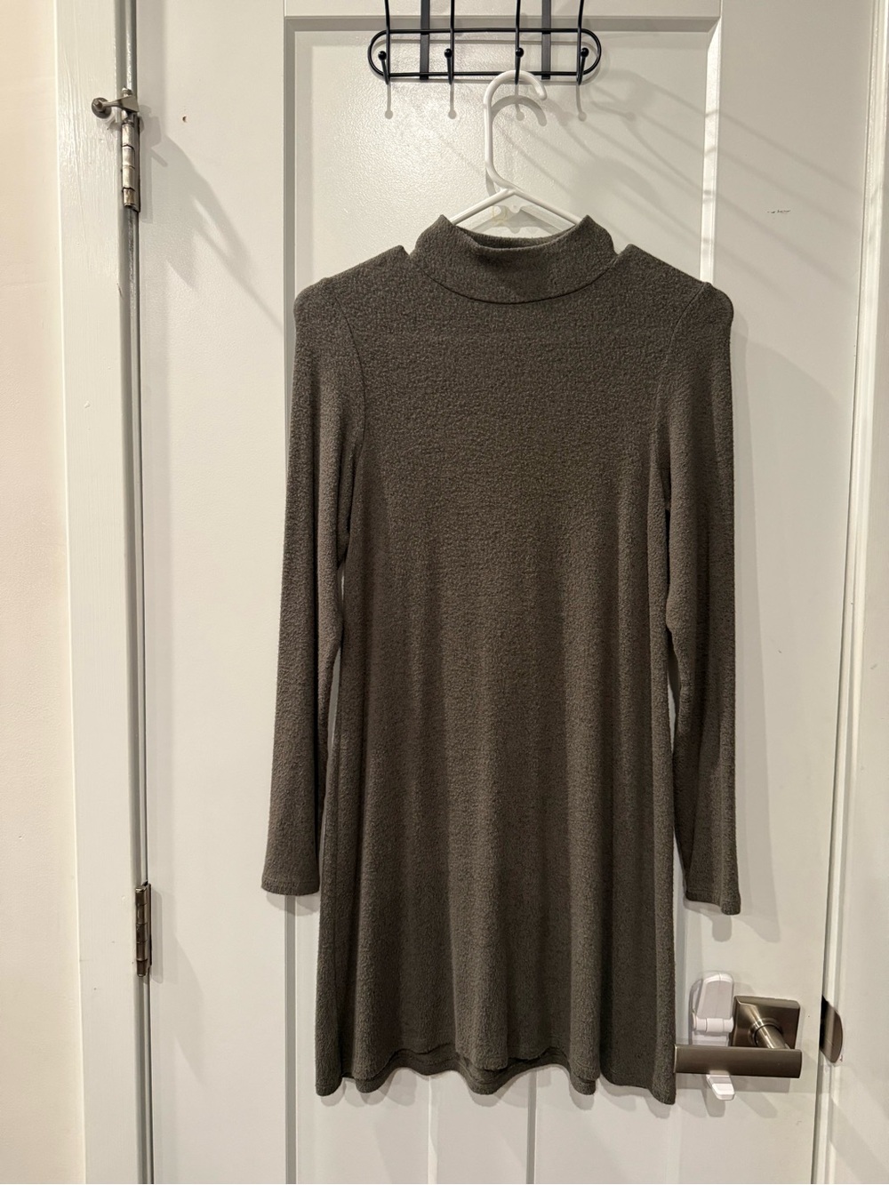 American Eagle Outfitters Olive Mock Neck Long Sleeve Swing Dress